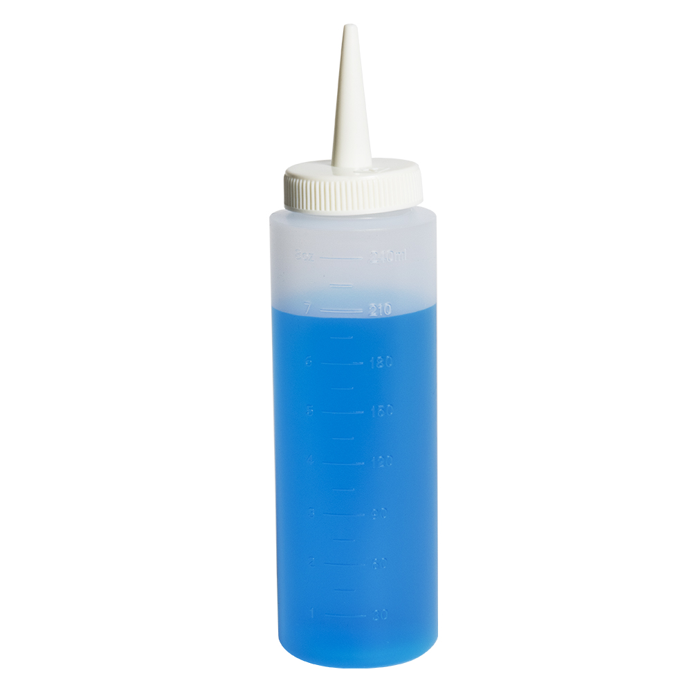 8 oz. MDPE Applicator Bottle with 38/400 White Extra-Long Tip
